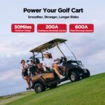 EnerVast 48V (51.2V) 100Ah LiFePO4 Lithium Golf Cart Battery, 200A BMS 8000+ Cycles Lifepo4 Battery with Charger, Blueto