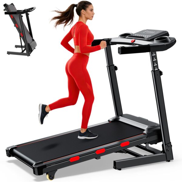 Caminadora Portatil BMJX US con asa 8.7 MPH inclinacion automatica 15 porciento capacidad 350 libras sensor de frecuenci