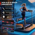 Caminadora Portatil BMJX US con asa 8.7 MPH inclinacion automatica 15 porciento capacidad 350 libras sensor de frecuenci