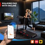 Caminadora Portatil BMJX US con asa 8.7 MPH inclinacion automatica 15 porciento capacidad 350 libras sensor de frecuenci