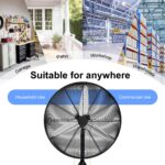 Ventilador de pared industrial Uthfy FB-30-3 30 pulgadas 11200 CFM motor 200W oscilante 3 velocidades control de doble c