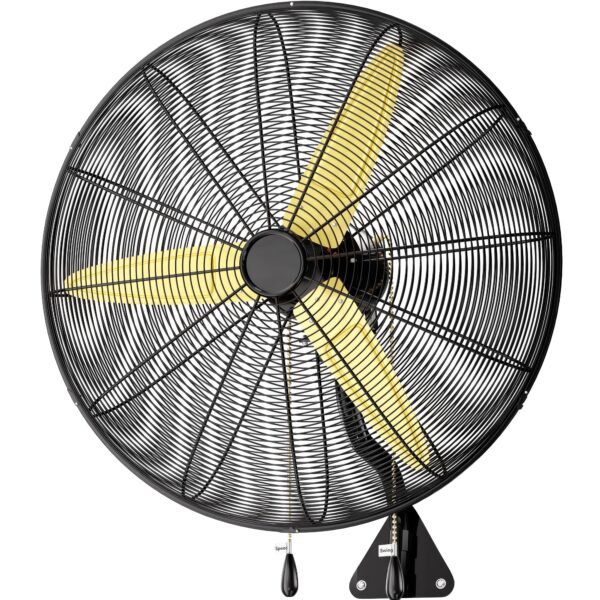 Ventilador de Pared Industrial Uthfy HY-FB-30-YELLOW-0601 30 Pulgadas 11200 CFM 3 Velocidades Oscilante Certificado ETL