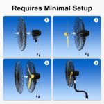Ventilador de Pared Industrial Uthfy HY-FB-30-YELLOW-0601 30 Pulgadas 11200 CFM 3 Velocidades Oscilante Certificado ETL