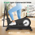 Elíptica Plegable ANCHEER 550 lb 16 Niveles Magnética Ultra Silenciosa 16 pulgadas de zancada