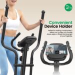 Elíptica Plegable ANCHEER 550 lb 16 Niveles Magnética Ultra Silenciosa 16 pulgadas de zancada