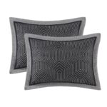 Juego de edredón Cozy E&E Co. Ltd DBA JLA Home MPS10-0008 tamaño King 110x96 pulgadas diseño geométrico tonos negro 9 pi