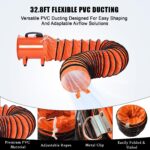 Ventilador Extractor Industrial IDEALHOUSE 16 Pulgadas 3500 CFM, con Manguera Flexible 10m, 2 Velocidades, 580W, para Ta