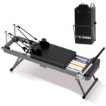 Extra Large Pilates Reformer Machine with Aerobic Rebounder, 395 LBS Capacity Foldable Home Gym Equipment, Dynamic Resis