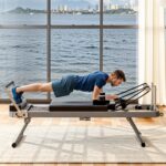 Extra Large Pilates Reformer Machine with Aerobic Rebounder, 395 LBS Capacity Foldable Home Gym Equipment, Dynamic Resis