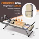 77.9" Foldable Pilates Reformer Machine for Home Gym, Up to 330.5 LBS Capacity, Pilates Equipment with 11 Resistance Lev