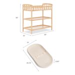 Bundle of Dream On Me Emily Changing Table & Waterproof Changing Pad – Nursery Diaper Changing Station with Storage Shel