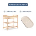 Bundle of Dream On Me Emily Changing Table & Waterproof Changing Pad – Nursery Diaper Changing Station with Storage Shel