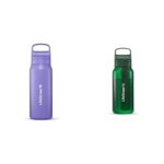 Botellas con Filtro de Agua LifeStraw Go Series Paquete de 2 Verde Plástico 1L y Morado Acero Inoxidable 24oz Termo Puri