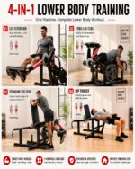 Leg Extension and Curl Machine, Adjustable Plate Loaded Leg Exercise Machine with 12-Position Angle Adjustment, Seated &