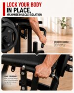 Leg Extension and Curl Machine, Adjustable Plate Loaded Leg Exercise Machine with 12-Position Angle Adjustment, Seated &