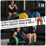 Hip Thrust Machine, Plate-Loaded Glute Bridge Machine, Heavy Duty Glute Builder for Home Gym,Butt Shaping and Building G
