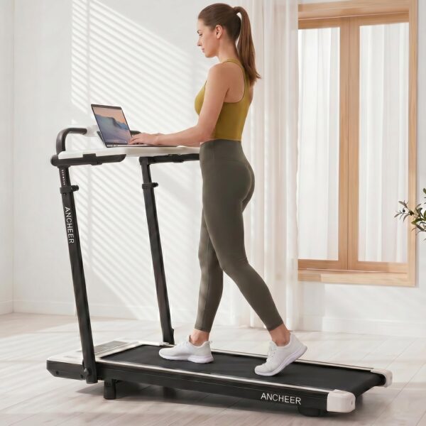 Cinta de Correr con Escritorio ANCHEER Treadmill Motor 3.5HP Inclinación 12% Plegable 4.2 Pulgadas Capacidad 400 Lbs Vel