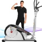 Máquina elíptica ANCHEER AMA005417 negro y plateado ultrasilenciosa sistema magnético 8 niveles resistencia capacidad 50
