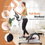 Máquina elíptica ANCHEER AMA005417 negro y plateado ultrasilenciosa sistema magnético 8 niveles resistencia capacidad 50