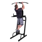 Body-Solid Best Fitness (BFVK10) Vertical Knee Raise, Compact Dip Station and Pull Up Bar Machine for Home Gym, Strength