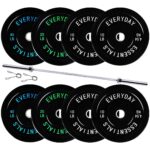 Fitvids Placas de Tope Olímpicas de 2 Pulgadas, Placas de Peso Perfectas para Levantamiento de Pesas y Entrenamiento de