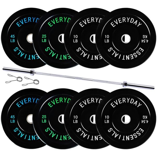 Fitvids Placas de Tope Olímpicas de 2 Pulgadas, Placas de Peso Perfectas para Levantamiento de Pesas y Entrenamiento de