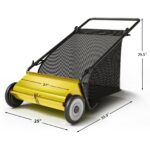 Barredora de empuje para jardín Garvee 21 pulgadas sistema de 4 cepillos bolsa recolectora 3.5 pies cúbicos amarillo