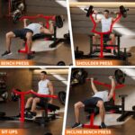 Garvee Chest Press Machine, 1250LBS Multi-Functional Adjustable Bench Press Machine with Independent Converging Arms, Fl
