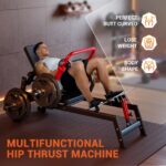 Garvee Hip Thrust Machine, 900LBS Capacity Plate-Loaded Glute Bridge Machine with Weight Holder Adjustable Footboard, He