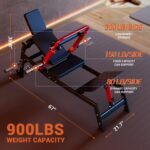 Garvee Hip Thrust Machine, 900LBS Capacity Plate-Loaded Glute Bridge Machine with Weight Holder Adjustable Footboard, He
