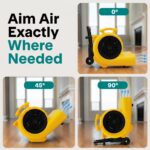 Ventilador Soplador Portátil SereneLife SLAIRFM40YL 4000 CFM, 3 Velocidades, Inclinación Ajustable, Motor 1 HP para Hoga