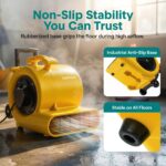 Ventilador Soplador Portátil SereneLife SLAIRFM40YL 4000 CFM, 3 Velocidades, Inclinación Ajustable, Motor 1 HP para Hoga