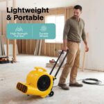 Ventilador Soplador Portátil SereneLife SLAIRFM40YL 4000 CFM, 3 Velocidades, Inclinación Ajustable, Motor 1 HP para Hoga
