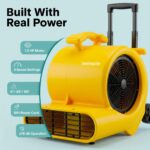 Ventilador Soplador Portátil SereneLife SLAIRFM40YL 4000 CFM, 3 Velocidades, Inclinación Ajustable, Motor 1 HP para Hoga
