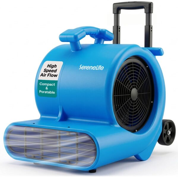 Ventilador Soplador Portátil SereneLife SLAIRFM40BL 4000 CFM, 3 Velocidades, Inclinación Ajustable, Motor 1 HP, Color Az
