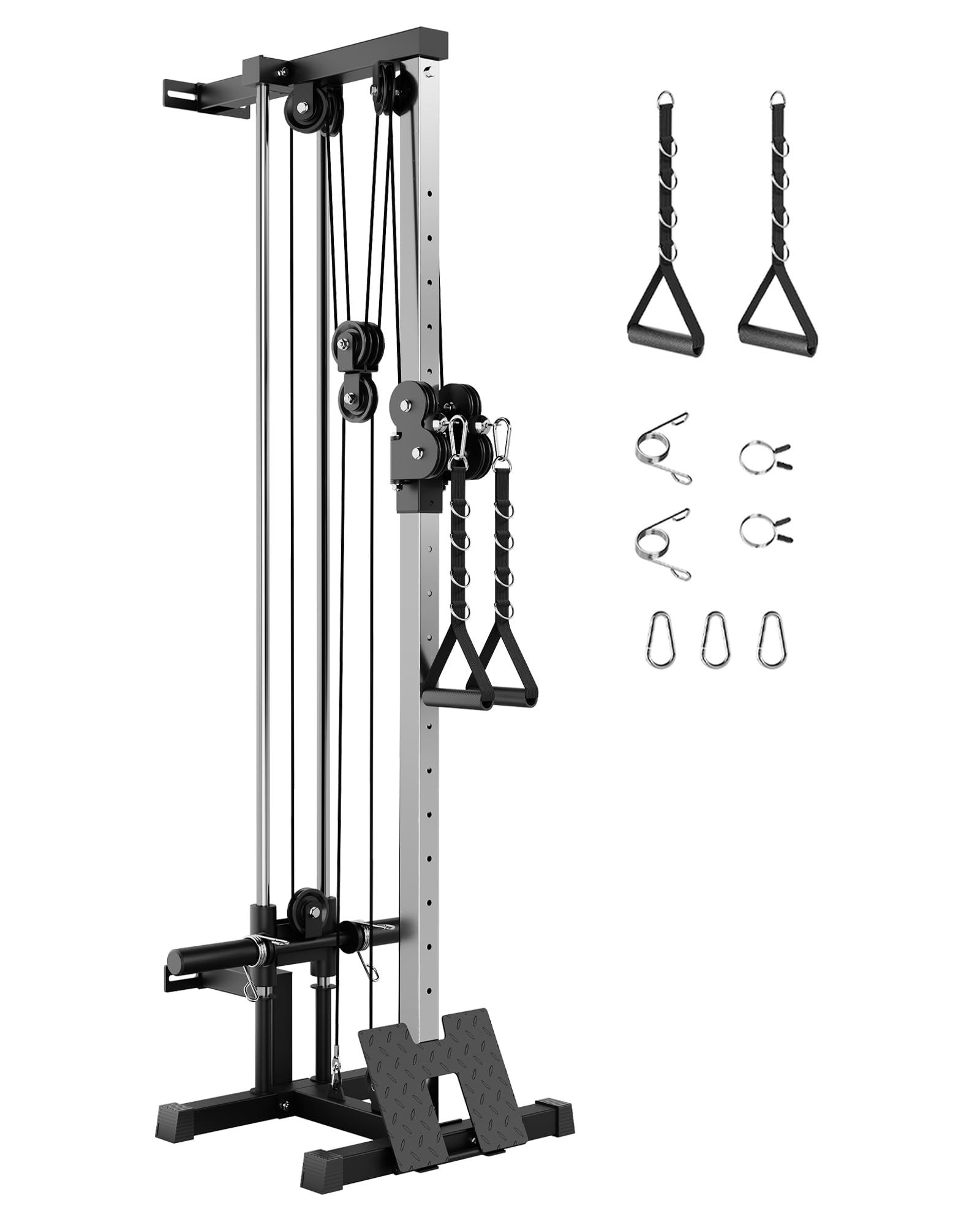 Version 1.0.0 Garvee Wall Mount Cable Machine, LAT Pulldown Machines with 19 Positions Dual Pulley System, Cable Crossover Machine wit