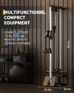 Garvee Wall Mount Cable Machine, LAT Pulldown Machines with 19 Positions Dual Pulley System, Cable Crossover Machine wit