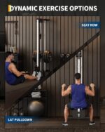 Garvee Wall Mount Cable Machine, LAT Pulldown Machines with 19 Positions Dual Pulley System, Cable Crossover Machine wit