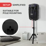 Pyle 15’’ Bluetooth Portable PA Speaker with Wireless Mic, Speaker Stand, Equalizer Functions, Rechargeable Battery, LED