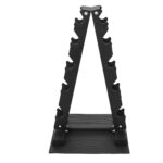 HulkFit Rubber Hex Dumbbell Set with 3-Tier Rack, Solid Cast Iron Dumbbells for Full Body, Anti-Slip Grip, Weights Dumbb