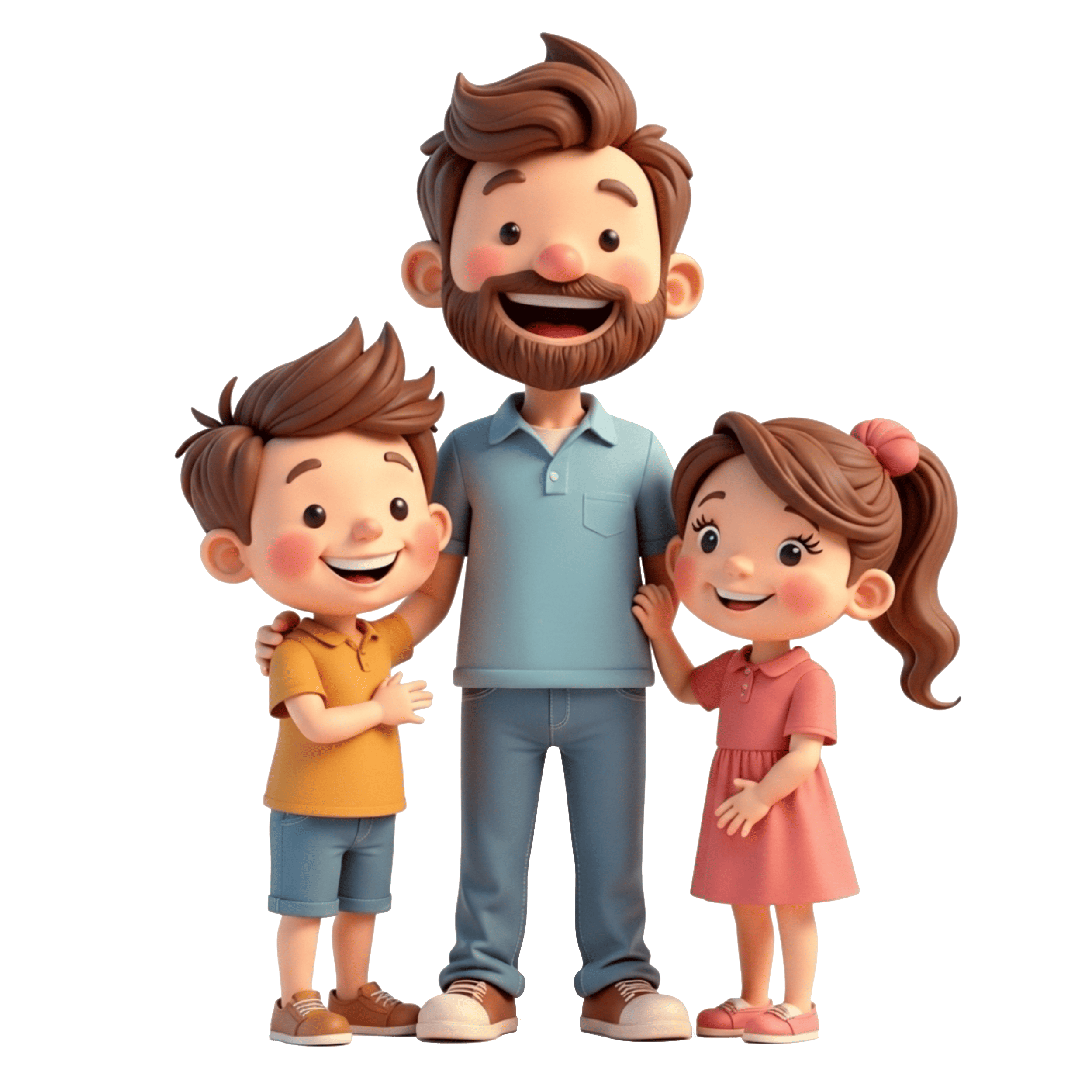 Papá con sus hijos celebrando el Día del Padre