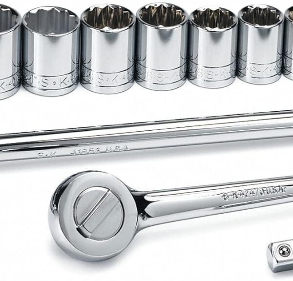 Juego de Dados SK Hand Tools 4116 1/2 Pulgada 16 Piezas 12 Puntos SAE Cromado