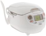 Zojirushi Arrocera y calienta arroz Neuro Fuzzy, 5–1/2 tazas (crudas), calidad premium, color blanco, Blanco