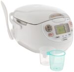 Zojirushi Arrocera y calienta arroz Neuro Fuzzy, 5–1/2 tazas (crudas), calidad premium, color blanco, Blanco