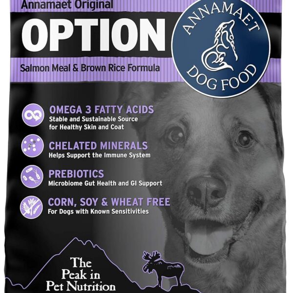 Alimento Seco para Perros Annamaet Original Option Formula Salmón y Cordero 24% Proteína Bolsa 40 Libras
