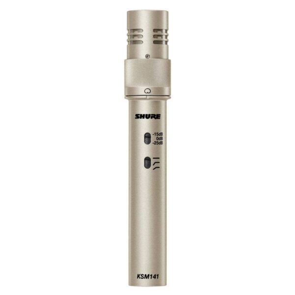 Shure KSM141/SL Micrófono de estudio de condensador de dirección final de doble patrón, champán