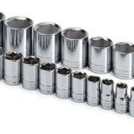 Juego de Llaves de Vaso SK Hand Tools 4120 1/2 Pulgada 19 Piezas 6 Puntos SAE Cromado 3/8 a 1-1/2 Pulgadas