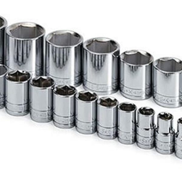 Juego de Llaves de Vaso SK Hand Tools 4120 1/2 Pulgada 19 Piezas 6 Puntos SAE Cromado 3/8 a 1-1/2 Pulgadas