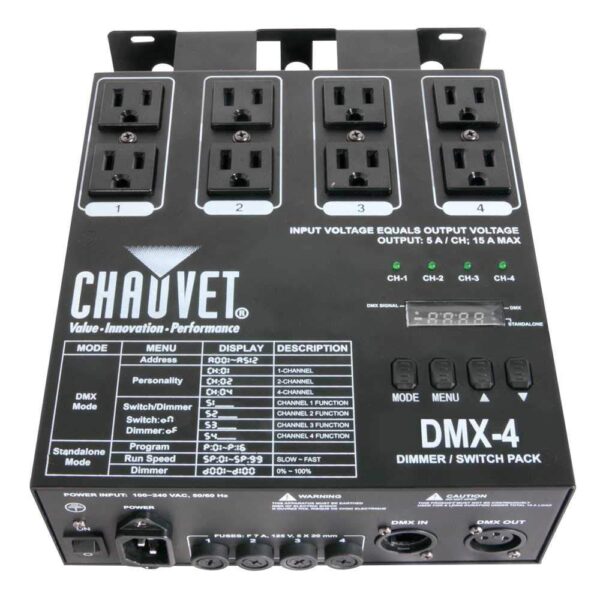 CHAUVET DJ DMX-4 Dimmer/Relay Pack | Controladores de luz LED
