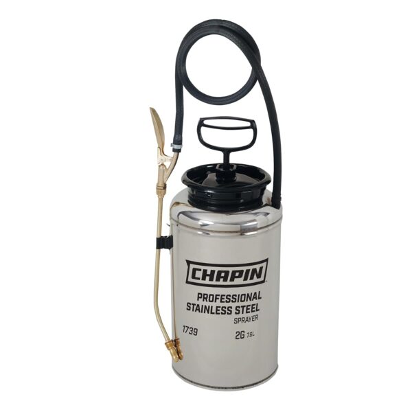 Pulverizador Chapin 1739 Acero Inoxidable 2 Galones Boquilla de Latón Manguera Reforzada 42 Pulgadas